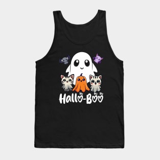 Hallo-Boo - For Halloween Costume Cat Lovers Hallows Eve Tank Top